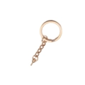 Polished gold metal key ring with split circle, short chain and screw eye pin for DIY crafts - Eye Screw With Chain / 25mm (10 Pieces/Pack) / Gold