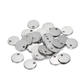 Polished stainless steel round blank pendant tags with pre-drilled holes for DIY jewelry - 6mm (50 Pieces Pack) / Round Shape - Steel Color