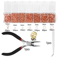 Rose gold DIY jewelry making kit with tools, jump rings, and lobster clasps in storage box - Rose Gold