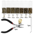 DIY Jewelry kit with antique bronze jump rings lobster clasps and black handle pliers - Antique Bronze