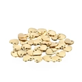 Macro shot of polished gold-finished stainless steel heart charms for DIY jewelry making - Heart / 9x10mm (Pack of 20) / Gold