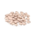 Macro detail of bulk rose gold heart pendants with polished mirror finish for DIY jewelry - 6.5*7mm (20 Pieces/Pack) / Heart Shape - Rose Gold