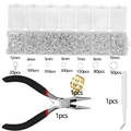 DIY jewelry tool kit with silver jump rings, lobster clasps, pliers, and tweezers - Silver