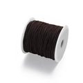 Dark brown elastic cord for DIY jewelry and sewing wound on a white plastic spool - Standard Thickness (1mm) / Coffee
