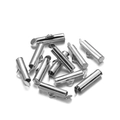 Polished silver DIY sliding end tube clasp for jewelry making with attachment loop - 10mm (50 Pieces/Pack) / White K/Silver