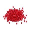 Close-up of vibrant red cylindrical 2mm glass seed beads for DIY jewelry making - 1800 Pieces (0.7mm Hole) / Burgundy