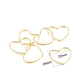 Detailed view of heart-shaped gold metal frame pendants with 19mm by 22mm dimensions - 30Pcs Pack / Gold Heart