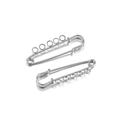 Detailopname van zilveren veiligheidsspelden met vijf lussen voor DIY sieraden maken - Wit K/Zilver