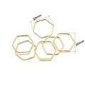 Five gold hexagon metal frames for DIY resin jewelry making, 22mm x 20mm size - 30Pcs Pack / Golden Hexagon