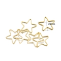Detailed view of a 21mm star-shaped gold plated copper frame for DIY UV resin jewelry - 30Pcs Pack / Gold Five-pointed Star