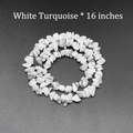 Macro view of 16-inch coiled white turquoise natural stone chips with grey veined textures - White Turquoise