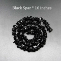 Detailed view of 16-inch black spar irregular natural stone beads for DIY jewelry making - Black Quartz/Spar