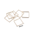 Detailed view of 20mm square gold-plated copper frames for DIY jewelry making - 30Pcs Pack / KC Gold Square 20mm