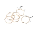 Detail showing golden hexagonal DIY jewelry connectors in sizes 20mm and 22mm on white background - 30Pcs Pack / KC Gold Hexagon