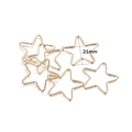 Detailed view of 21mm star-shaped gold metal frame pendants for DIY resin jewelry making - 30Pcs Pack / KC Gold Pentagram