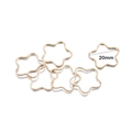 Detailed view of six 20mm golden flower-shaped metal frames for DIY jewelry crafts - 30Pcs Pack / KC Gold Flower