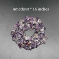 Close-up of 16-inch natural irregular amethyst stone chips for DIY jewelry making - Amethyst