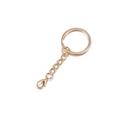Light gold keychain set with 28mm flat split ring, short chain and lobster clasp - Lobster Clasp Type 02 with Chain / 25mm (10 Pieces/Pack) / Light gold