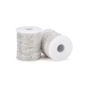 Close-up of two rolls of silver plated cross chains for DIY body jewelry making - Silver