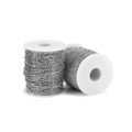 Detail of DIY silver metal curb chain rolls for body jewelry and accessory making - 1.5mm (5m/21g) / White K/Silver
