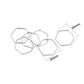 Detailed view of silver hexagonal jewelry frames in 20mm and 22mm sizes for DIY resin craft - 30Pcs Pack / Silver Hexagon