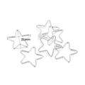 Detailed view of six 21mm star-shaped silver plating frames for UV resin DIY jewelry - 30Pcs Pack / Silver Star