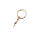 DIY rose gold metal keychain kit with flat ring, chain, and screw eye pins set - Eye Screw With Chain / 30mm (10 Pieces/Pack) / Rose Gold