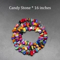 Vibrant 16-inch multi-color natural stone gravel beads for DIY jewelry making - Candy Stone