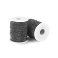 Detail of gunmetal grey bead and curb chain DIY rolls for jewelry making craft - 1.35mm (5 Meters / 23g) / Gun Black