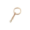 Polished gold flat split key ring with short chain and lobster clasp connector - Lobster Clasp Type 03 with Chain / 30mm (10 Pieces/Pack) / Gold