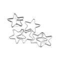 Silver star-shaped metal alloy frames for DIY jewelry crafts measuring 21mm in diameter - 30Pcs Pack / White K Star
