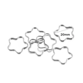 Silver 20mm five-petal flower metal frame for DIY jewelry and UV resin crafts - 30Pcs Pack / White K Small Flower