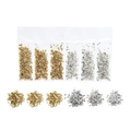Golden and silver crushed glass stone set for DIY crafts and nail art decoration - 1 Pack (1-3mm, 30g) / Gold and Silver Series (QCR10128-009)