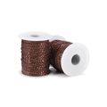 Close-up of 1.6mm copper curb chain rolls for DIY body jewelry making on white spools - 1.6mm (5m/35g) Non-spool Pack / Red Copper (140SW-4K)