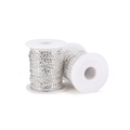 Detailed view of two rolls of 1.6mm silver plated flat link chain for DIY jewelry making - 1.6mm (5m/35g) Non-spool Pack / Silver (140SW-4K)