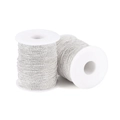 Silver bead ball chain rolls for DIY jewelry making on white plastic spools - Silver