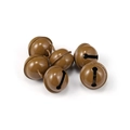 Close-up of six bronze-finished metal bells with top hanging loops for DIY crafts - 21.5*18mm (6 Pieces/Pack, 16g) / Brown