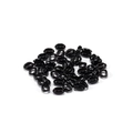 Detail of glossy black coffee bean shaped acrylic beads for DIY necklace chain making - 16*11mm (50 Pieces/20g) / Black