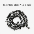 Natural 16-inch strand of irregular snowflake obsidian stone beads for DIY jewelry making - Snowflake Obsidian