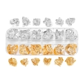 Set de copos de lámina de oro y plata para uñas en caja organizadora de 12 rejillas - Dos colores