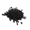 Macro detail of glossy black seed beads for DIY jewelry making and handicraft projects - 1800 Pieces (0.7mm Hole) / Black