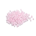 2mm light pink pearlescent cylindrical glass seed beads for DIY jewelry making crafts - 1800 Pieces (0.7mm Hole) / Macaron Pink