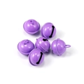 Set of 6 purple painted metal bell charms with hanging loops for DIY jewelry projects - 21.5*18mm (6 Pieces/Pack, 16g) / Purple