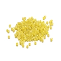 Macro detail of uniform 2mm yellow glass seed beads with glossy translucent finish - 1800 Pieces (0.7mm Hole) / Yellow