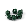 Set of 6 glossy dark green metal craft bells with triangular rings for DIY pets - 21.5*18mm (6 Pieces/Pack, 16g) / Army Green