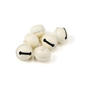 Set of six cream white painted metal bells for DIY crafts and pet accessories - 21.5*18mm (6 Pieces/Pack, 16g) / Off White