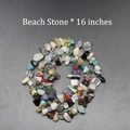 Strand of multi-color irregular beach stone beads for DIY jewelry making 16 inches - Beach Stone