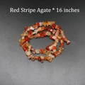 Natural 16-inch strand of irregular Red Stripe Agate chips for DIY jewelry making - Red Striped Agate