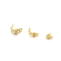 Macro view of gold-plated stainless steel clamshell bead tips for DIY jewelry making - 2.5*5.5mm (Hole Dia 1.5mm/Inner Dia 2.0mm) [100 Pieces/Pack] / Gold