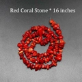 16-inch strand of natural red coral irregular stone chips for DIY jewelry making - Red Coral